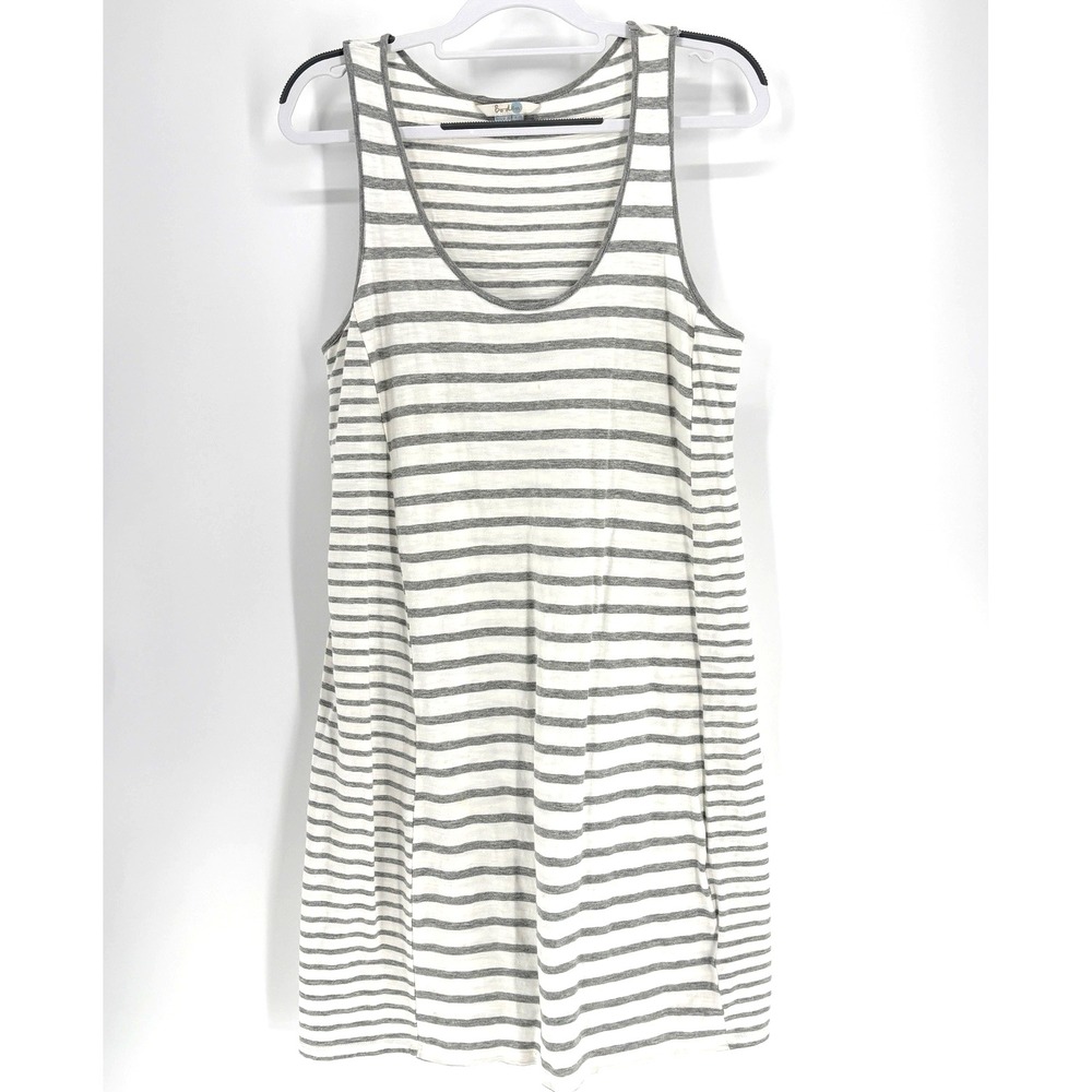 Boden Tank Dress Women's 10L Gray Nautical Stripe Cotton Sleeveless Scoop Neck